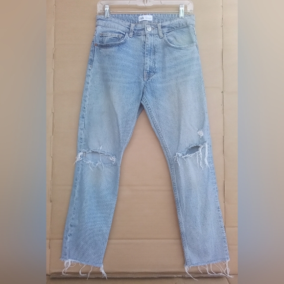 Zara Denim - Women's Zara Denim Distressed Style Cotton Jeans Medium Wash
